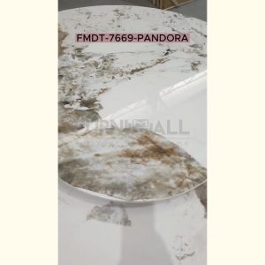 Furnimall 7669 Sintered stone Round Dining table Ceramic Meja makan Meja Batu Crystal Marble Table