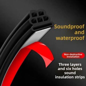 MONLEYTA | Thickened Three-layer Car Door Sealing Strip Soundproofing Dustproof Waterproof Noise Reduction Special Glue Strip For Whole Vehicle