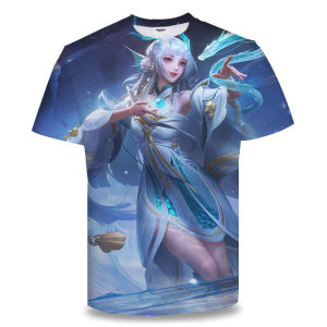 เสื้อยืดผู้ชายผู้หญิง แขนสั้น 3D ลายการ์ตูน ผ้าฟิเบอร์นม ทรงหลวม ใส่สบาย สำหรับนักเรียนมัธยมปลายและเยาวชน