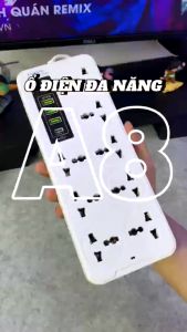Ổ Cắm Điện Đa Năng Cao Cấp A8 Sạc Nhanh Cổng USB TypeC Chịu Tải 2500w An Toàn Chịu Nhiệt Dây 2M COS