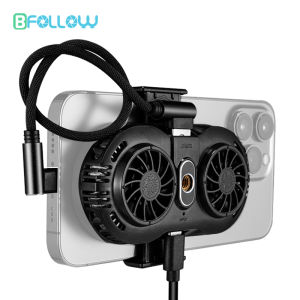 BFOLLOW 10W 2 in 1  Mobile Phone Cooler Wire Charging Cooling Fan with Clip Radiator Mount for Game Live Stream iPhone Samsung