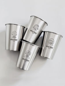 Stainless Steel Toothbrush Cup Family Three People Mouth Rinse Cups Home Use Children Couple Parent-Child Tooth Grooming Cups