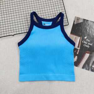 เสื้อกั๊กโยคะแบบสวมหัวสำหรับผู้หญิง ทรงสลิมฟิต คอกลม แขนกุด ชุดออกกำลังกาย ชุดโยคะ ชุดออกกำลังกาย ชุดกีฬา