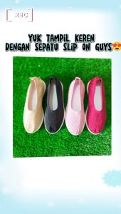 NW052 Sepatu Slip On Wanita Sepatu Rajut Motif Diamond