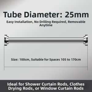 No Drill Adjustable Extension Clothes Drying Rod