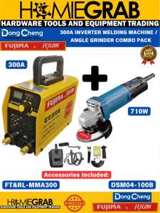 FUJIMA JAPAN 300A INVERTER WELDING MACHINE and DONG CHENG 710W ANGLE GRINDER with FREE COOFIX GLOVES