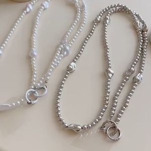 HC7108 SM312 Gantungan Tali Lanyard Selempang Handphone Manik Manik Silver Chrome Sweet Love Sling Lanyard Simple