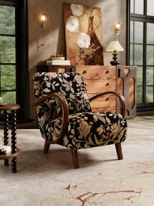 Retro French Style Single Sofa Leisure Armchair Balcony Coffee Shop Small Living Room Bedroom Modern Simplicity Iron Art