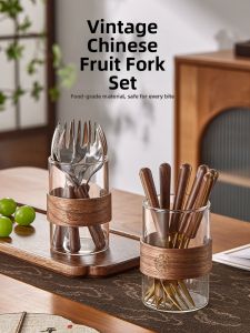 Baroquehouse | Creative Stainless Steel Wood Handle Child Safe Dessert Fork