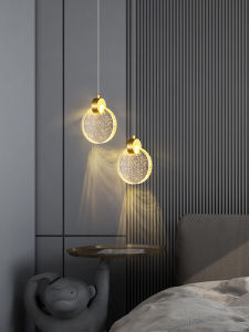 Nordic Creative Crystal Chandelier Restaurant Bedroom LED Light Luxury Minimalist Iron Crystal Lampshade Small Pendant Lamp