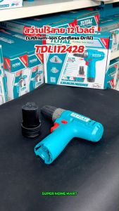 Total สว่านแบตเตอรี่ 3/8 นิ้ว (10 มม.) 12 โวลท์ ปรับตั้งแรงบิดได้ (ค่าทอร์ค) รุ่น TDLI12415 / TDLI12428 / TDLI12456 ( 12V Lithium-Ion Cordless Drill ) สว่านไร้สาย