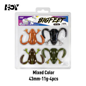 KINGDOM | Kingdom 4pcs Big Footed Frog 34mm 6.2g 43mm 11g Floating Trout Bass Lure Silicone Swimbait For Pike Artifical Rubber Bait