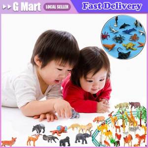 ⭐【LazTop Seller】Wild Animal Ocean Animal Dinosaur Lion Tiger Yak Elephant Deer Rhino Model Action Figures Farm Horse Cow Sheep PVC Education Cute Toy Kid Gift ZJJ-Animal-Figure