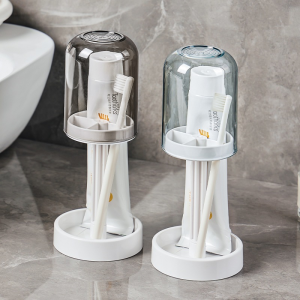 Toothbrush Holder with Cups Cover With 3 Slots Toothpaste and Toothbrush Organizer Toothbrush Holder Stand