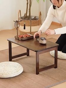 LACC Foldable Bay Window Table High-grade 70/80/100 CM Coffee Study Low Table Bamboo Simple Balcony Bedroom Small Apartment Movable
