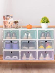 Large Size Shoe Storage Box Drawers Flip Cover Transparent PP Plastic for Living Room Dustproof Shoe Organizer Rack Home Use