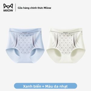 Quần lót nữ MiiOW  vải cotton cạp cao kháng khuẩn không đường may