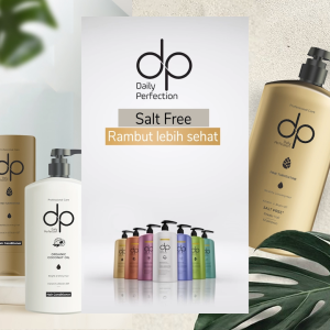 DP Daily Perfection Shampoo Refreshing Effect 800 ml - Salt Free Shampo Bebas Garam Sampo Keratin Biotin Sampoo Rambut Lebih Sehat Anti Rontok Ketombe Halal Hijab