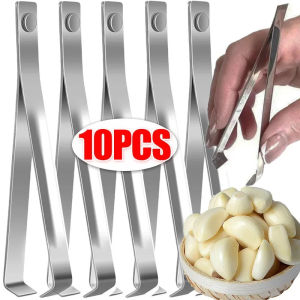Dizoey 10/1Pcs Garlic Peeling Tool Stainless Steel Peeling Garlic Clips Multifunctional Plucking Pig Hair Clip Manual Tweezer Kitchen Gadgets
