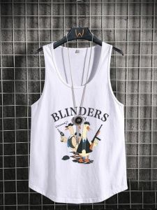 American Style Printed Sleeveless T-Shirt Fitness Summer Loose Breathable Mens Tank Top Trendy Brand Youthful Sportswear