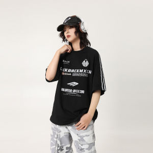 Oversize Loose Fit round Neck Short Sleeve T-Shirt Mens American High Street Style Summer Casual Wear Five-Quarter Sleeve