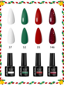 ชุดยาทาเล็บเจล VOKY 4 ชิ้น สีแดง/เขียว/ขาว/แดงเข้ม เหมาะสำหรับยาทาเล็บมืออาชีพของผู้หญิง