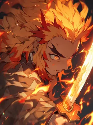 Bộ Tranh Sơn Dầu Theo Số Demon Slayer Kamado Tanjirou & Rengoku Kyoujurou Bộ Dụng Cụ Tự Làm Trang Trí Nhà Cửa Tranh Vẽ Trên Vải Bố
