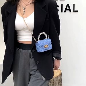 DABAOBAO Woman Handbag Chain Pearl Square Sling Bag Women Beg Jelly Mini Tangan Wanita Lady Perempuan Girl Anak H-K-98