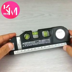 BARU Laser Level 4in1 Magnetic Waterpass Ruler Tape Measure 2.5M meteran Penggaris - HITAM