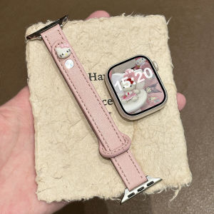 3D Kitty Apple Watch S11 Double Buckle Leather Strap Womens Simple Style Ultra/10/9/8/Iwatch Se Autumn Winter Set
