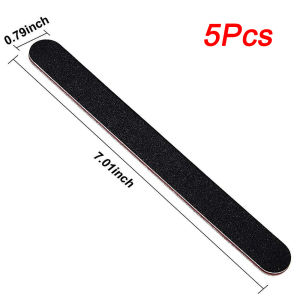 DUTRIEUX | 5Pcs Double Sided Grit Nail Files 100/180 Grit Black Manicure Pedicure Tools with Red White Stripes Unscented Nail Buffing Tools