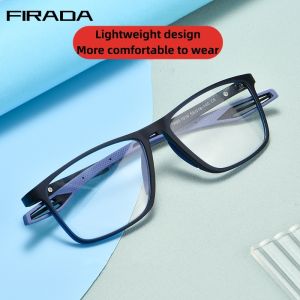 FIRADA Fashion Eyeglasses Mens Retro Square TR90 Basketball Sports Eyewear Optical Prescription Glasses Frame For Men TR1019R