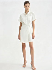 AMII | Commuter Style Glitter Floral Half-Placket Patchwork Dress