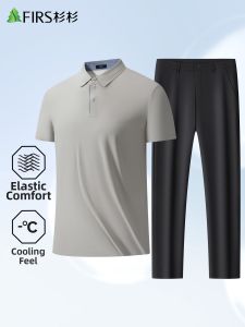 Firs | Cooling Comfort Mens Business Casual T-shirt and Trousers Set