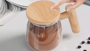 Self Stirring Mug แบบพกพาไฟฟ้ากวนถ้วยกาแฟสำนักงานแก้วถังด้านในแก้วอัตโนมัติไฟฟ้าถ้วยผสมผงโปรตีน