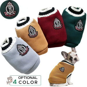 College Style Pet Dog Sweater Winter Warm Dog Clothes for Small Medium Dogs Puppy Cat Vest Chihuahua French Yorkie Coat