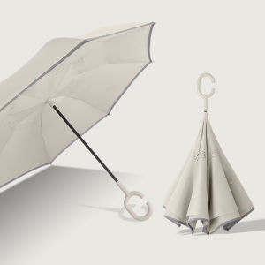 MOLORE | Reversible Long Handle Umbrella Double Layer Waterproof Large Adult Solid Car Rain Umbrella