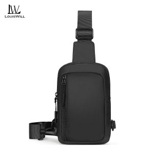 LouisWill Mens Crossbody Bag Fashion Mini Waterproof Oxford Cloth Mobile Phone Bag Casual Lightweight Bags Outdoor Sports Chest Bag