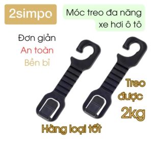 Móc Treo Đồ Gắn Lưng Ghế Xe Hơi Chịu Tải Nặng Tiện Dụng 2SIMPO [2 cái] bền chắc không mùi treo đồ
