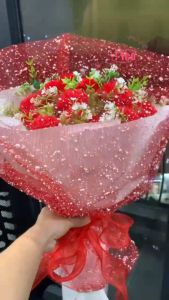 (Tặng thiệp + túi quà ) Set hoa đỏ FIGO độc đáo