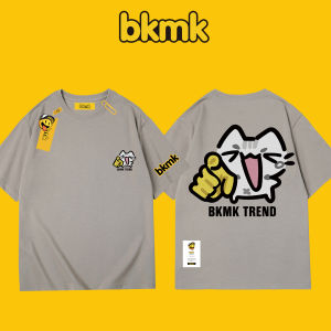 bkmk | Cute Cat Print T-Shirt Mens Loose Short Sleeve Summer Top Cotton