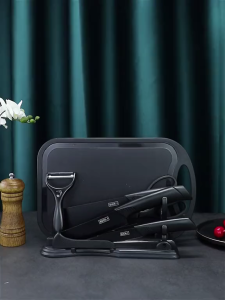 7in1 Kitchen Knives set Black Knife Set Nonstick fruit knife Utensils Cutter paring knife chopping board