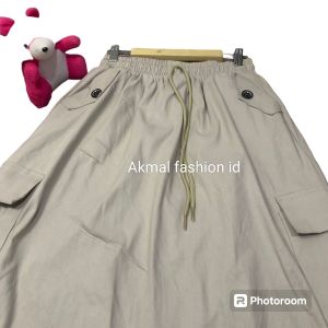 Rok Kargo Wanita Panjang-Rok Chinos Stretch/lady Cargo Skirt