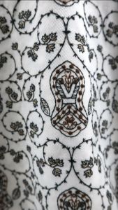 Sorban ZAWEEYA Kashmiri Bordir RY110A Full Motif Sulam Putih Lembut