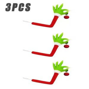 1/3pcs 2025 Green Fur Monster Arm Pendant Elf Christmas Decoration Grinch Doll Green Fur Monster Arm