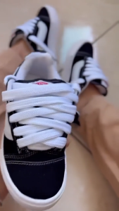 Sepatu Vans Knu Skool Black and White Sneakers for Men and Women 100% 0riginal