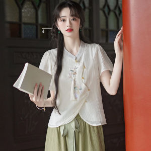 Bộ Trà Đạo Phong Cách Trung Quốc Mới Quần Áo Lấy Cảm Hứng Từ Thiền Được Cải Tiến Sườn Xám Bộ Đồ Đường Nữ Thời Trang Cộng Hòa Trung Quốc Hán Phục Áo Mùa Hè