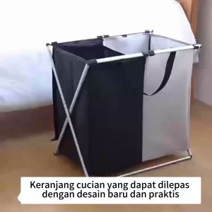 HOMIX 3 in 1 Laundry Bag Keranjang Baju Kotor Cucian Keranjang Pakaian Laundry Baske Tdapat Dilipat