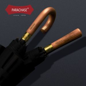 LORDWEY & ร่มชูชีพด้ามไม้ร่มยาวกอล์ฟใหญ่แข็งแรงกันลมร่มพับได้สองชั้นนักธุรกิจผู้ชายร่มกันฝนสำหรับผู้ชาย8K