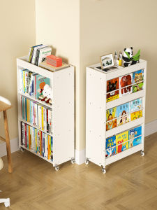 ตู้หนังสือสำหรับเด็ก ตู้หนังสือพิมพ์แบบเคลื่อนที่ ตู้เก็บของขนาดเล็ก ตู้หนังสือพื้นสำหรับใช้ในบ้าน เรียงลำดับได้หลายชั้น